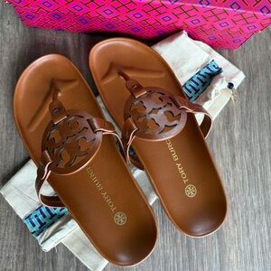Tory Burch Tan Sandals with Soft Sole Design